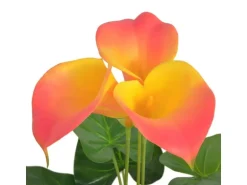 vidaXL Künstliche Calla-Lilie mit Topf 45 cm Rot und Gelb