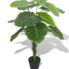 vidaXL Künstliche Taro Pflanze mit Topf 85 cm Grün