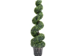 vidaXL Künstlicher Buchsbaum mit Topf Spiralform Grün 117 cm