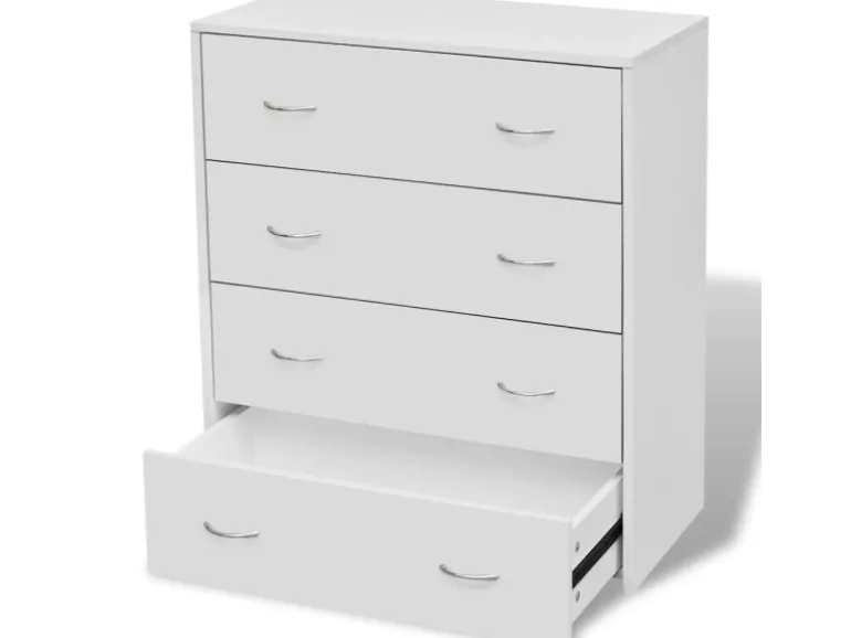 vidaXL Kommode mit 4 Schubladen 60x30,5x71 cm Weiß 242545