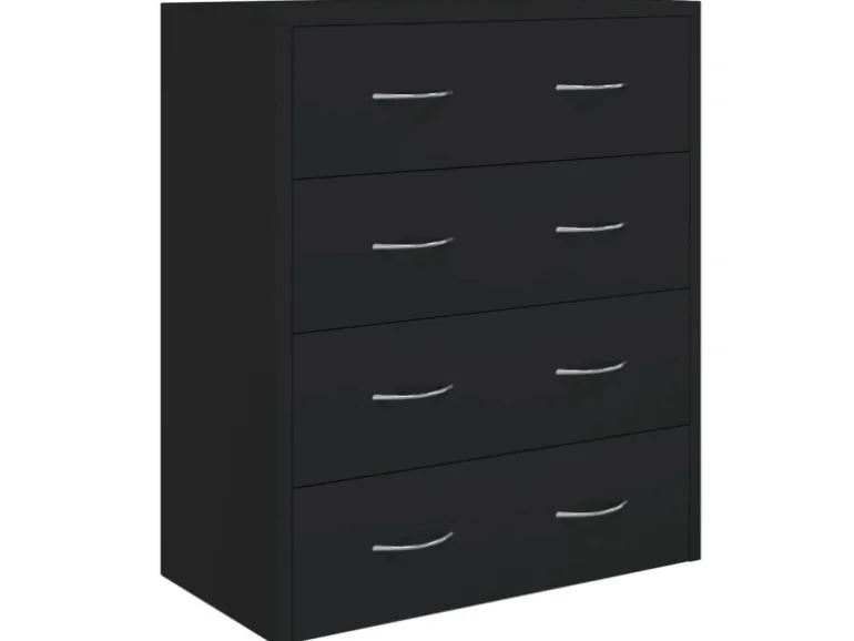 vidaXL Kommode mit 4 Schubladen 60x30,5x71 cm Schwarz 342577