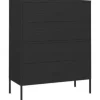 vidaXL Kommode Schwarz 80x35x101,5 cm Stahl