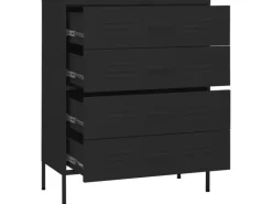 vidaXL Kommode Schwarz 80x35x101,5 cm Stahl