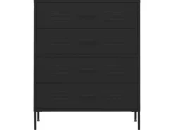 vidaXL Kommode Schwarz 80x35x101,5 cm Stahl