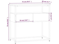 vidaXL Konsolentisch Sonoma-Eiche 75x40x75 cm Holzwerkstoff