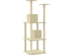 vidaXL Kratzbaum mit Sisal-KratzSäulen Creme 141 cm Modell 1
