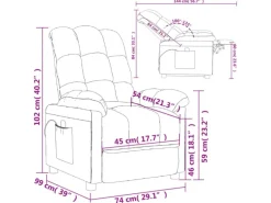 vidaXL Massagesessel Hellgrau Stoff Modell 37