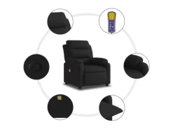 vidaXL Massagesessel Schwarz Stoff Modell 10