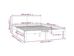 vidaXL Massivholzbett Kiefer 140x200 cm1137029