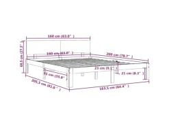 vidaXL Massivholzbett Kiefer 160x200 cm1137078