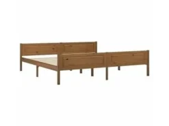 vidaXL Massivholzbett Kiefer Honigbraun 200x200 cm649530
