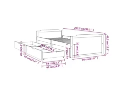 vidaXL Massivholzbett mit Schubladen Kiefer 90x200 cm1115420