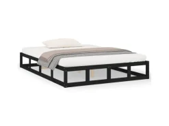 vidaXL Massivholzbett Schwarz 180x200 cm 820815