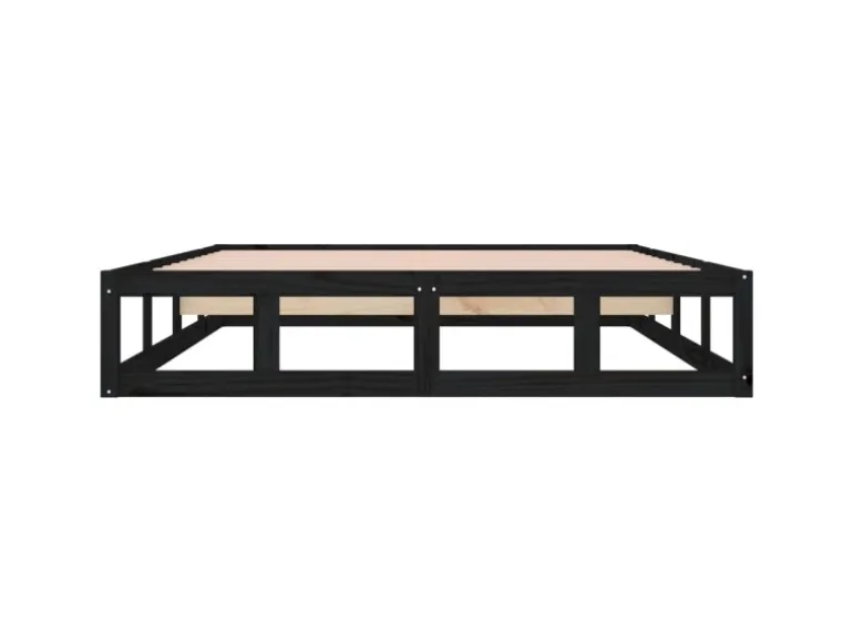 vidaXL Massivholzbett Schwarz 180x200 cm 820815