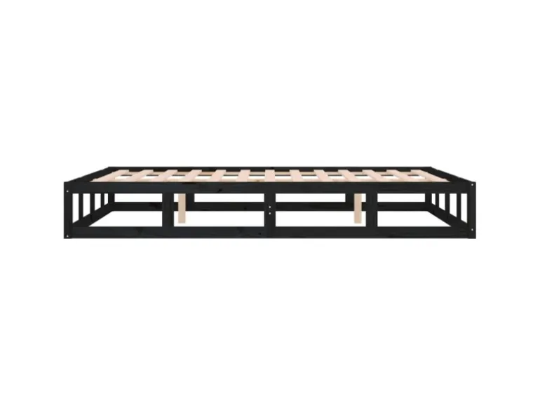 vidaXL Massivholzbett Schwarz 180x200 cm 820815
