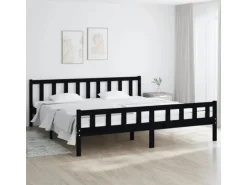 vidaXL Massivholzbett Schwarz 200x200 cm1271541
