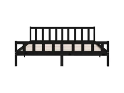 vidaXL Massivholzbett Schwarz 200x200 cm1271541