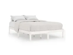 vidaXL Massivholzbett Weiß 135x190 cm 4FT6 Double1134989