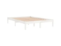 vidaXL Massivholzbett Weiß 135x190 cm 4FT6 Double1134989