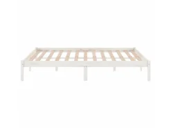 vidaXL Massivholzbett Weiß 135x190 cm 4FT6 Double1134989