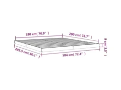 vidaXL Massivholzbett Weiß 180x200 cm Kiefer 6FT Super King1399974