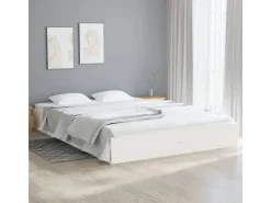 vidaXL Massivholzbett Weiß 200x200 cm1279614