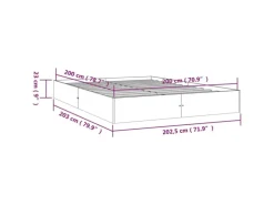 vidaXL Massivholzbett Weiß 200x200 cm1279614
