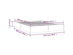 vidaXL Massivholzbett 120x200 cm1279638