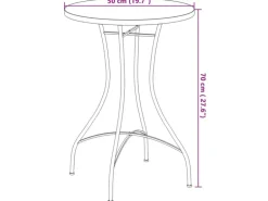 vidaXL Mosaik-Bistro-Set Terrakottarot und Weiß Eisen und Keramik 3216355