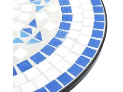vidaXL Mosaik-Bistrotisch Blau und Weiß Ø50x70 cm Keramik 4003399