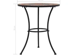 vidaXL Mosaik-Bistrotisch Orange/Grau 60 cm Keramik 46717