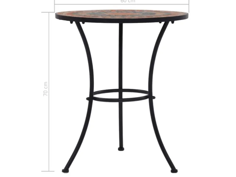 vidaXL Mosaik-Bistrotisch Orange/Grau 60 cm Keramik 46717