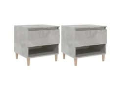 vidaXL Nachttische 2 Stk Betongrau 50x46x50 cm Holzwerkstoff