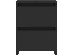 vidaXL Nachttische 2 Stk Schwarz 30x30x40 cm Holzwerkstoff