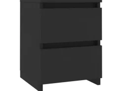 vidaXL Nachttische 2 Stk Schwarz 30x30x40 cm Holzwerkstoff