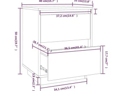vidaXL Nachttische 2 Stk 40x35x50 cm Massivholz Kiefer