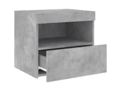 vidaXL Nachttische mit LED-Leuchten 2 Stk Betongrau 50x40x45 cm