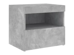 vidaXL Nachttische mit LED-Leuchten 2 Stk Betongrau 50x40x45 cm
