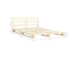 vidaXL Palettenbett Massivholz Kiefer 200x200 cm619014