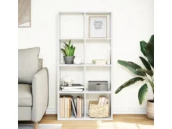 vidaXL Raumteiler Bücherregal Weiß 69,5 x 29 x 137,5 cm Holzwerkstoff 858021