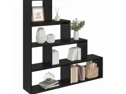 vidaXL Raumteiler Bücherregal Schwarz Eichen-Optik 886274