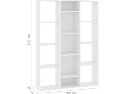 vidaXL Raumteiler/Bücherregal Weiß 100x24x140 cm Holzwerkstoff
