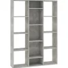vidaXL Raumteiler/Bücherregal Betongrau 100x24x140 cm Holzwerkstoff