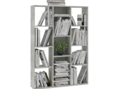 vidaXL Raumteiler/Bücherregal Betongrau 100x24x140 cm Holzwerkstoff
