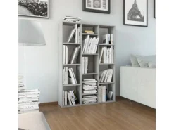 vidaXL Raumteiler/Bücherregal Betongrau 100x24x140 cm Holzwerkstoff