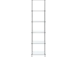 vidaXL Regal mit 6 Ablagen Transparent 40x40x160 cm Hartglas