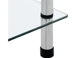vidaXL Regal mit 6 Ablagen Transparent 40x40x160 cm Hartglas