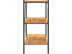 vidaXL Regal mit 3 Böden Schwarz und Eiche-Optik 80x40x92 cm