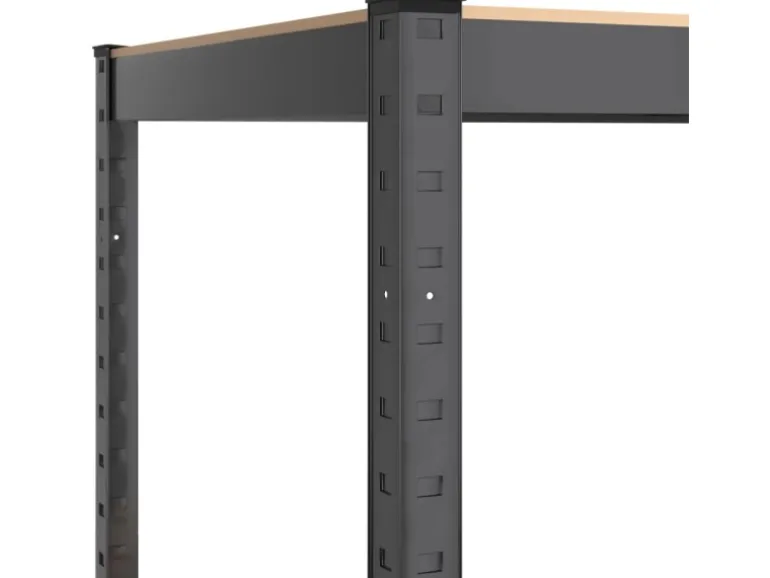 vidaXL Regale mit 5 Böden 2 Stk Anthrazit Stahl & Holzwerkstoff 152868