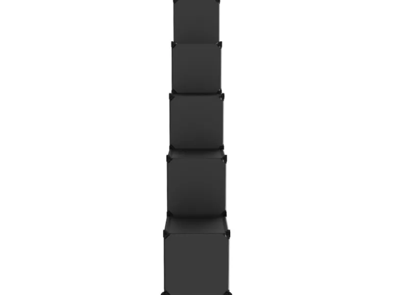 vidaXL Regalsystem mit 15 Würfeln und Türen Schwarz PP 340554